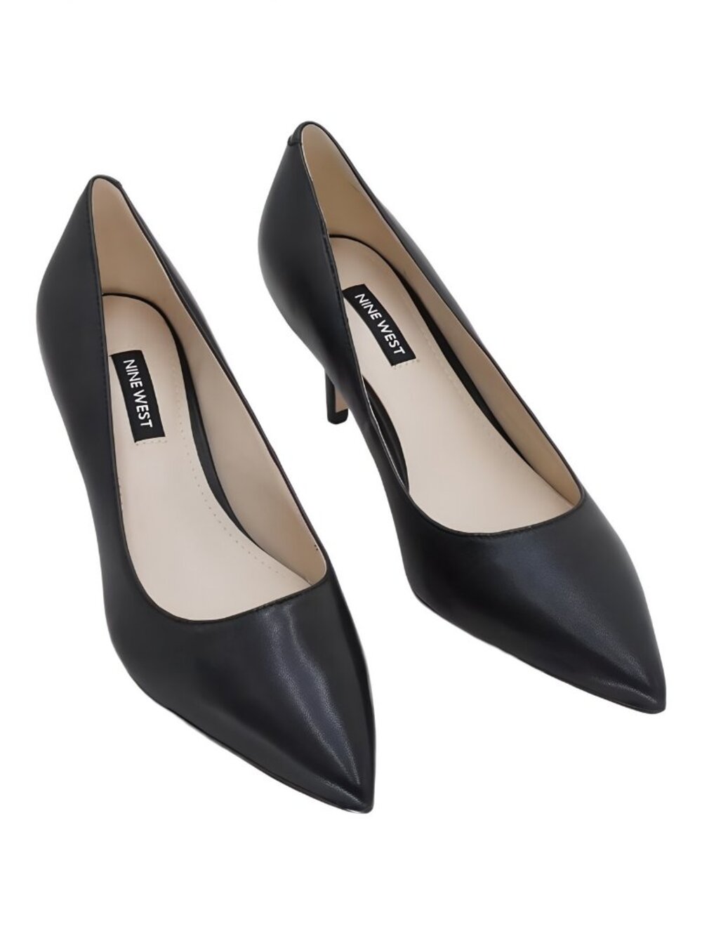 Nine West Womens Arlene 3 Inch Kitten Heel Pointed Toe Pumps Black Size 6.5M